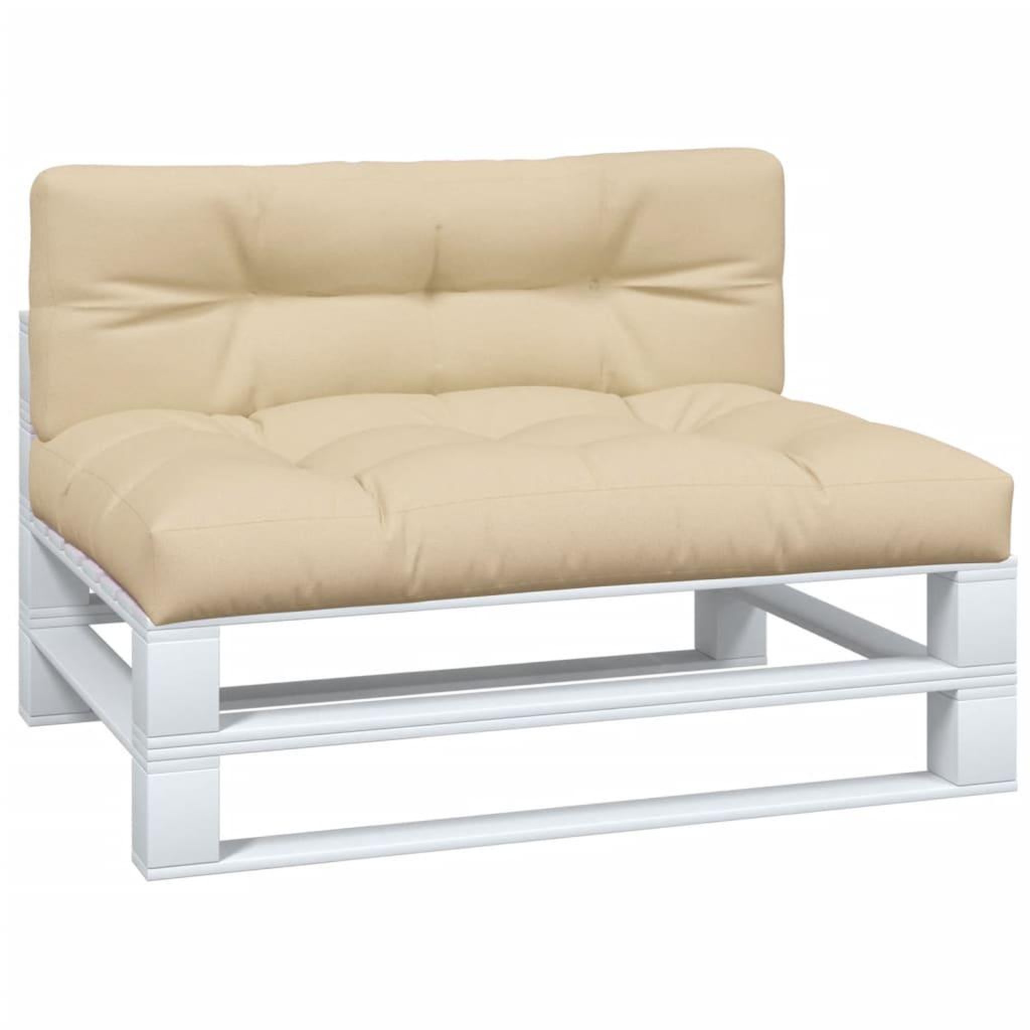 Voir la diapositive 3 : VIDAXL Coussins de palette lot de 2 beige tissu