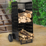 Voir la diapositive 6 : ID MARKET Chariot porte bûches acier noir 40 x 40 x 100,5 CM pour cheminée