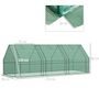Voir la diapositive 3 : HOMCOM Mini serre de jardin 270L x 90l x 90H cm acier PE haute densité 140 g/m² anti-UV 3 fenêtres avec zip enroulables vert