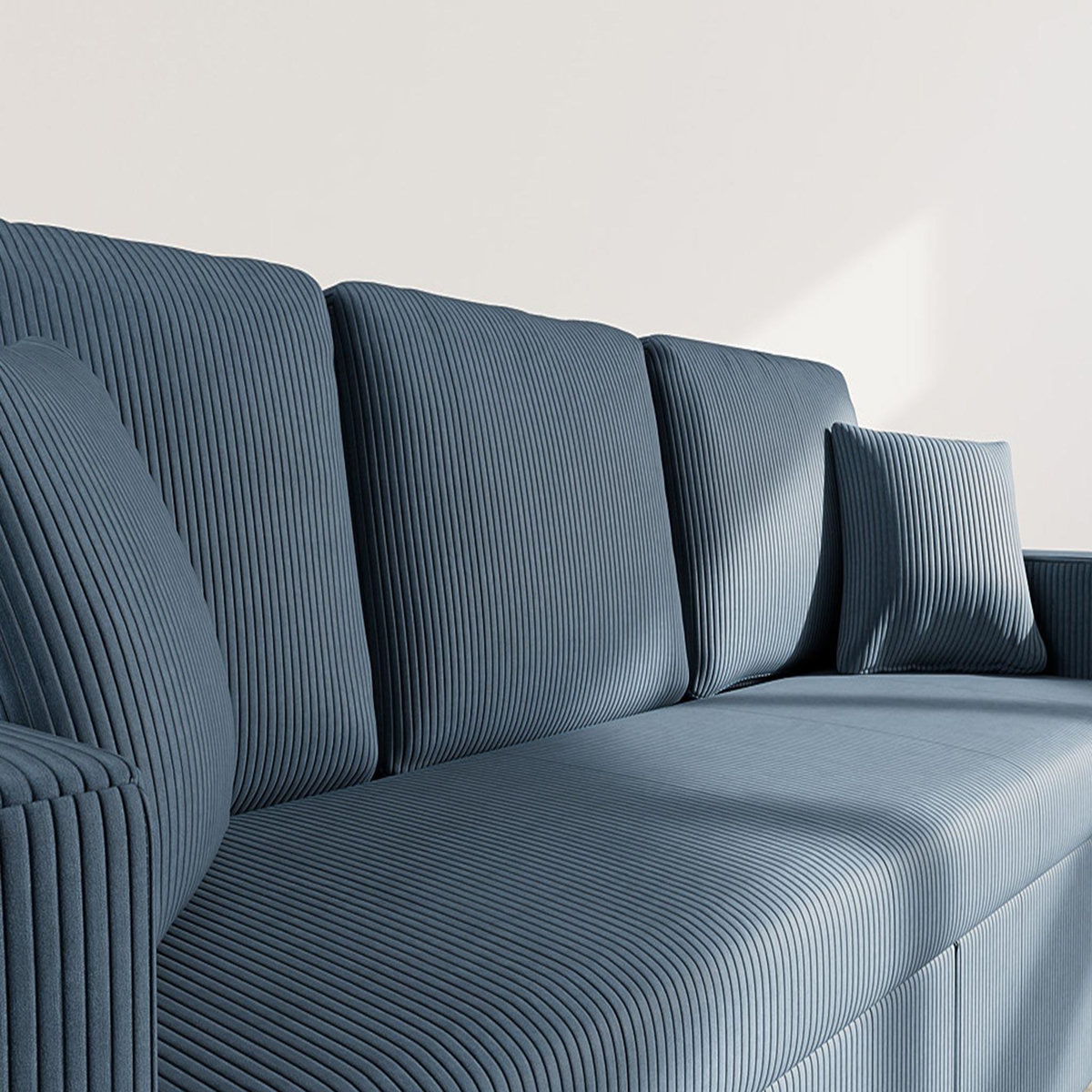 BEST MOBILIER Cyrus - canapé droit 3 places convertible en velours côtelé