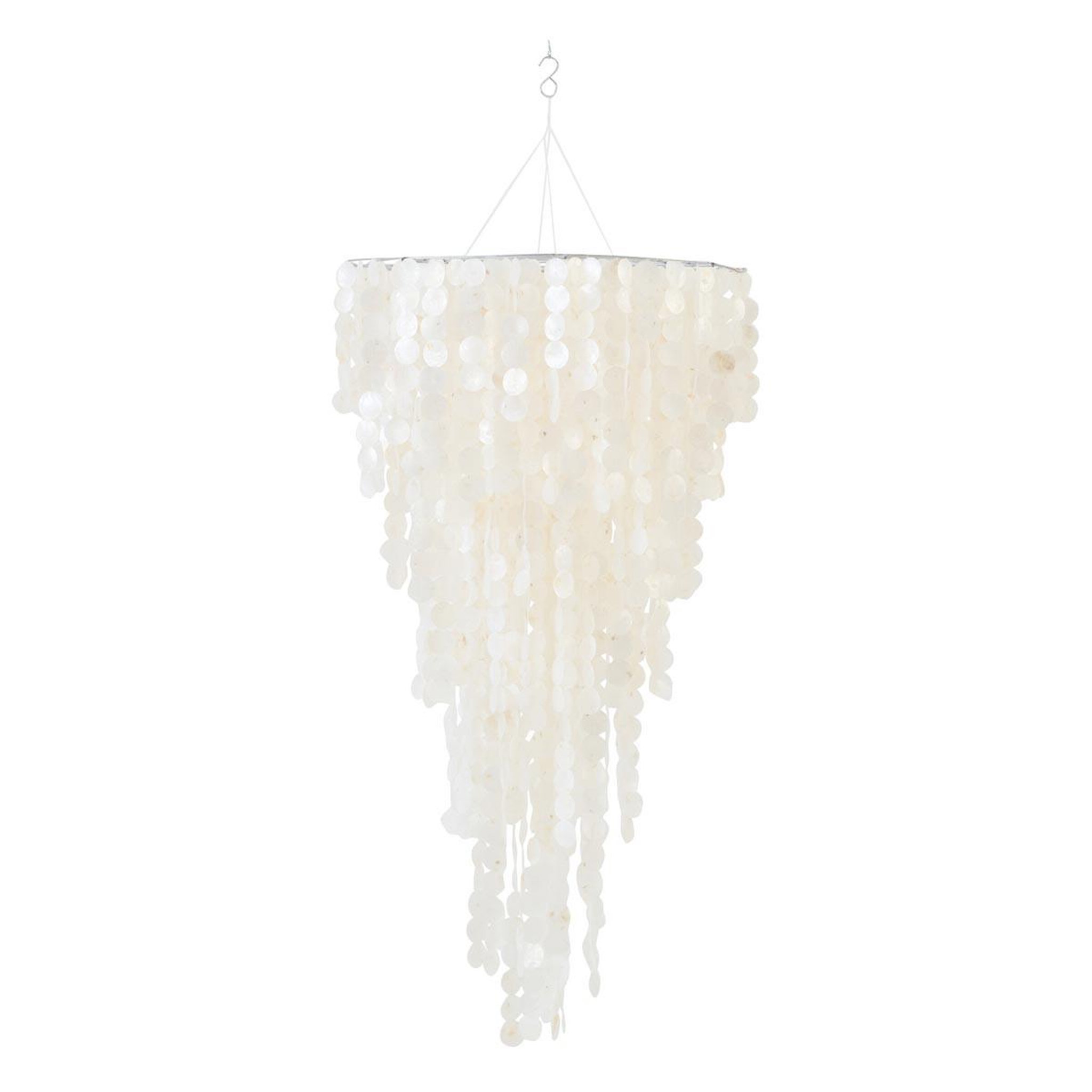 J-LINE Suspension déco en capiz  betsy  150cm blanc