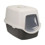 Trixie TRIXIE Bac a litiere Vico - 40 x 40 x 56 cm - Gris fonce et gris clair - Pour chat