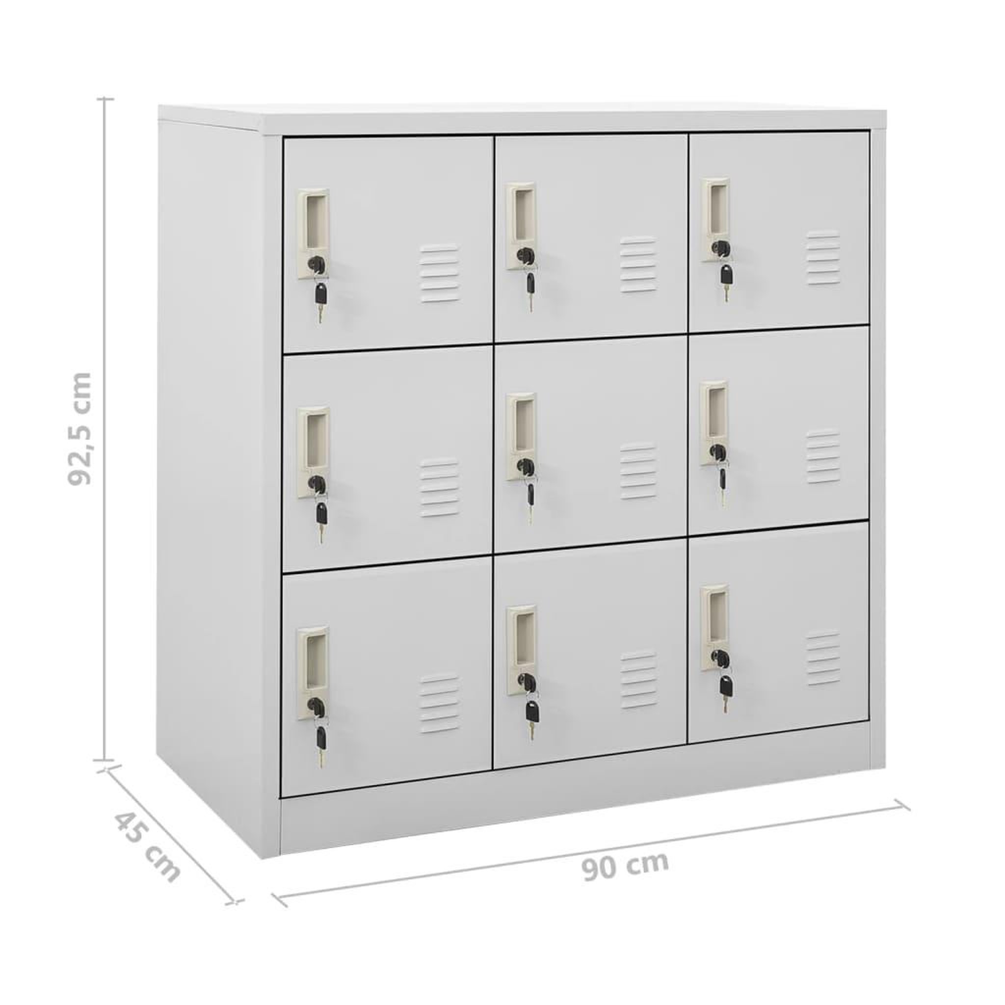Voir la diapositive 6 : VIDAXL Armoires a casiers 2 pcs Gris clair 90x45x92,5 cm Acier