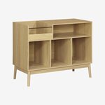 SWEEEK Meuble vinyle vintage décor bois, DUNE. Coloris disponibles : Beige