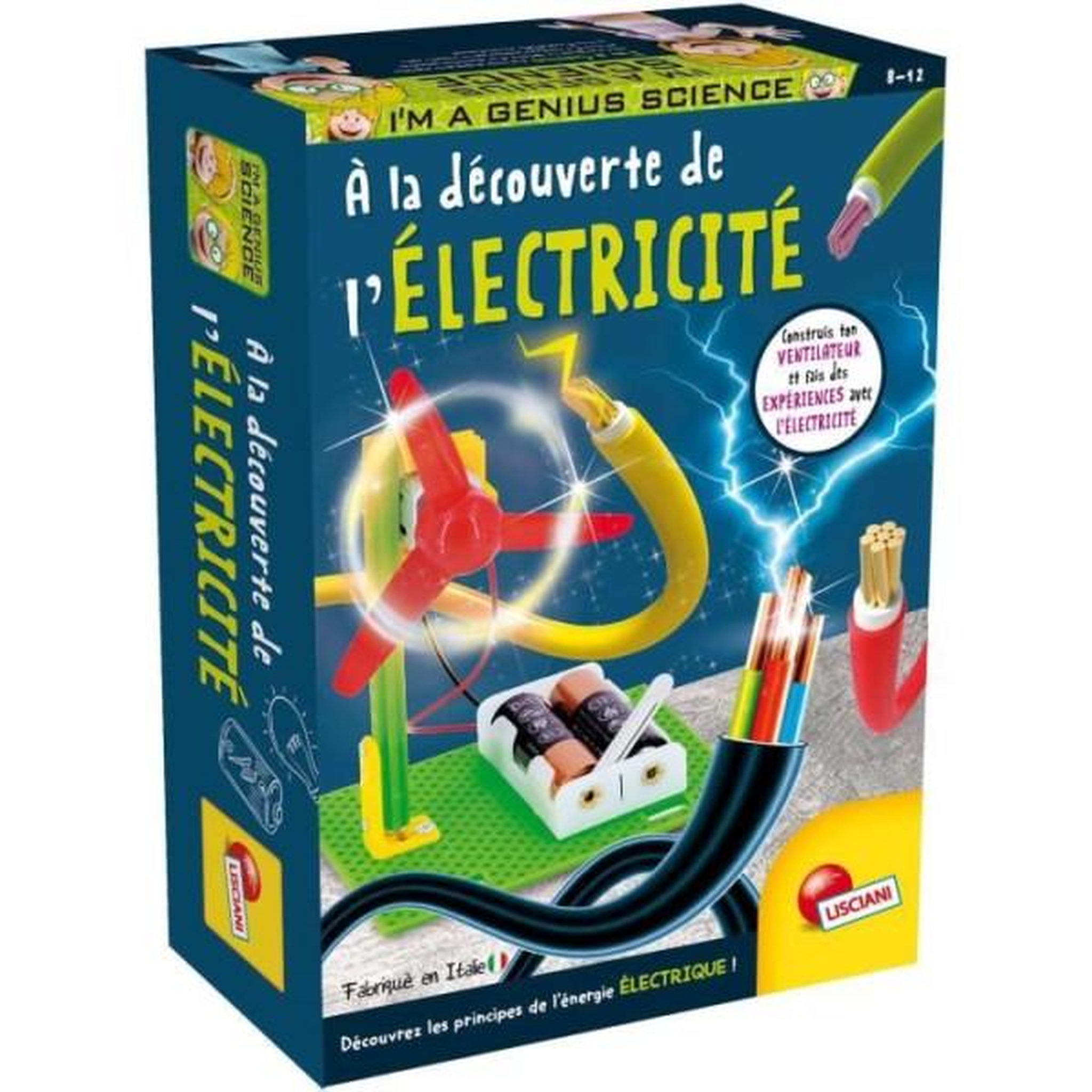 LISCIANI GIOCHI Découverte de l'éléctricité - Kit Scientifique - I'M A GENIUS POCKET - Composants sûrs