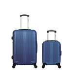 HERO HERO - Lot de 2 - Valise weekend et valise cabine XXS LIPARI. Coloris disponibles : Bleu, Gris, Noir, Beige