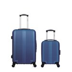 HERO HERO - Lot de 2 - Valise weekend et valise cabine XXS LIPARI. Coloris disponibles : Beige, Gris, Noir, Bleu