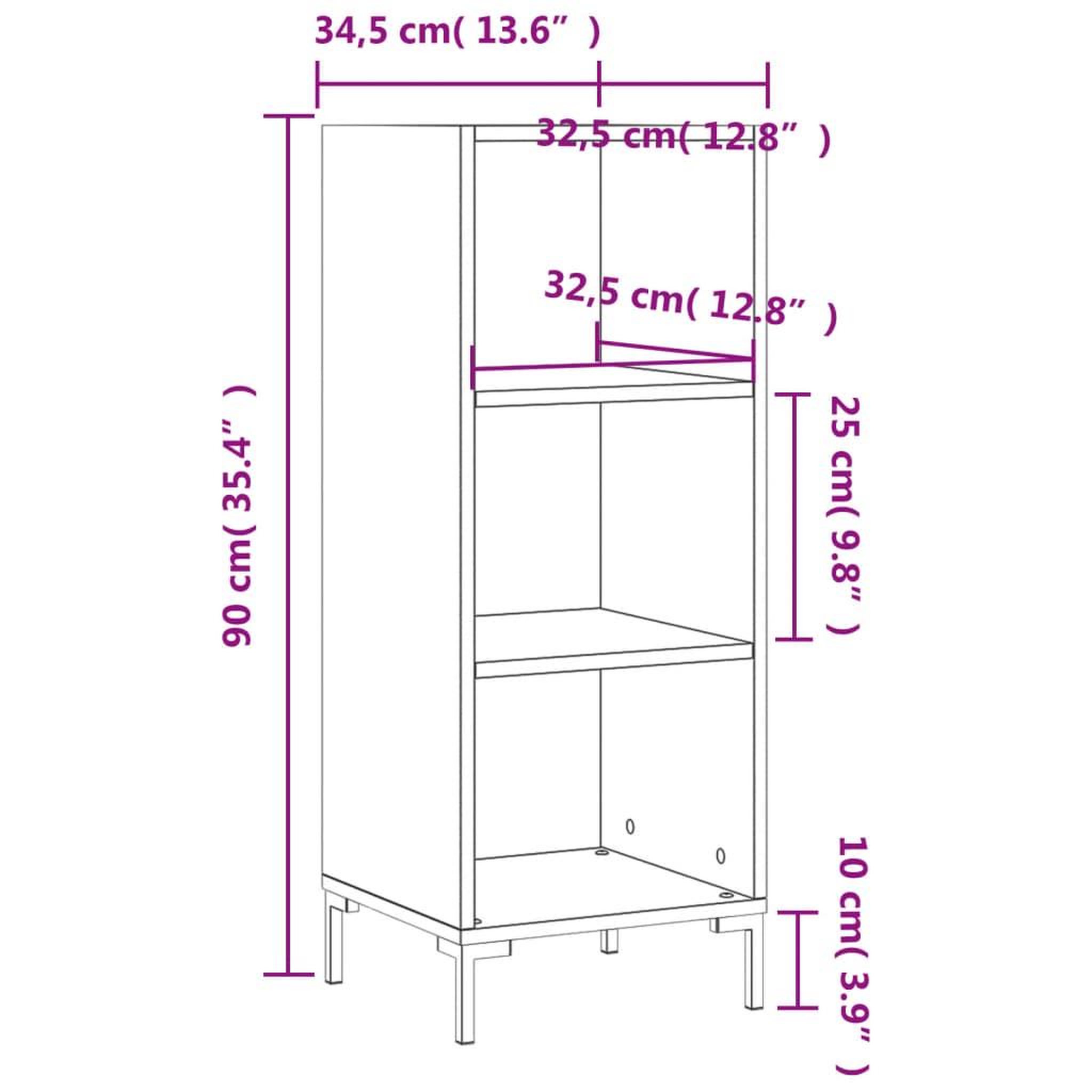 Voir la diapositive 6 : VIDAXL Buffet blanc 34,5x32,5x90 cm bois d'ingenierie