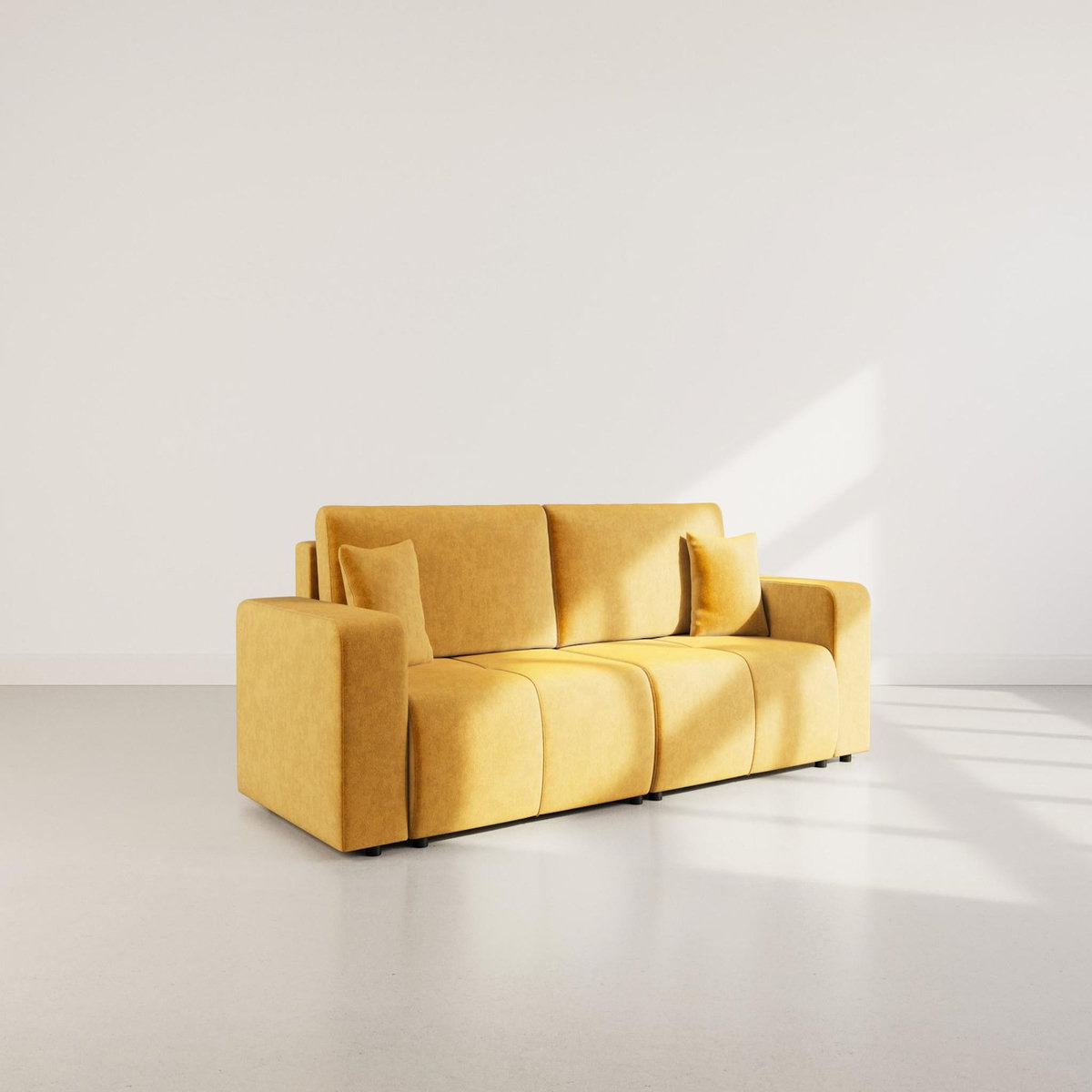 BEST MOBILIER Nicole - canapé droit 4 places convertible avec coffre en tissu