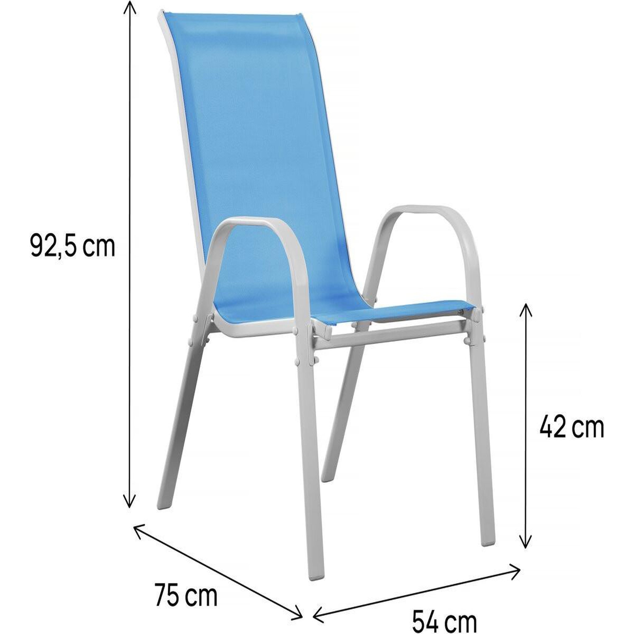 Voir la diapositive 3 : Habitat et Jardin Fauteuil jardin textilène  cordoba  - phoenix - bleu - lot de 2