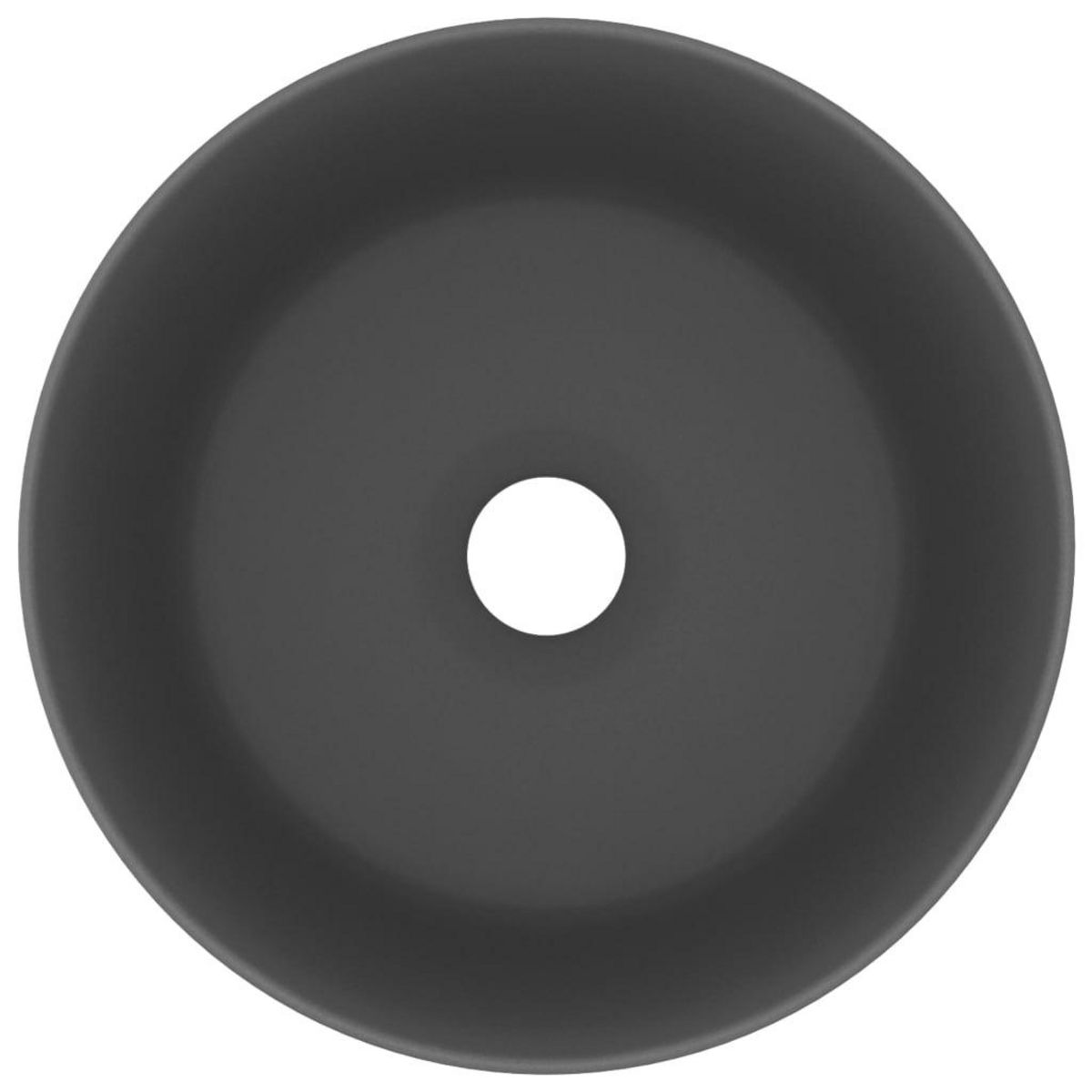 VIDAXL Lavabo rond de luxe Gris fonce mat 40x15 cm Ceramique