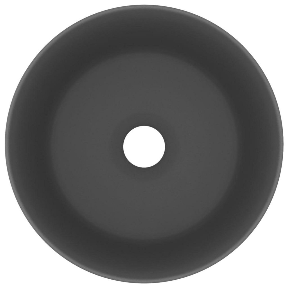 VIDAXL Lavabo rond de luxe Gris fonce mat 40x15 cm Ceramique