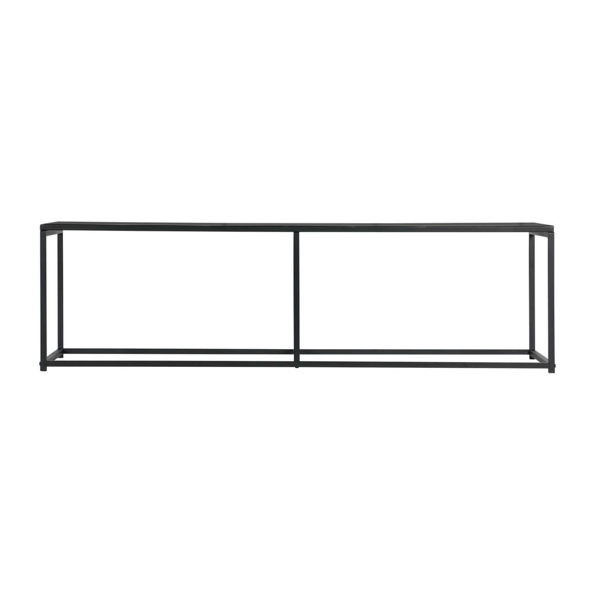 SWEEEK Meuble TV en métal noir 140x40x40cm - barre de renfort