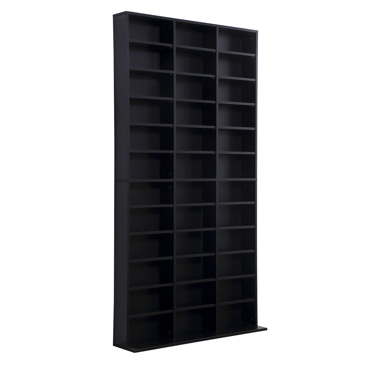 HOMCOM Étagère rangement CD/DVD meuble de rangement pour 1116 CDs 33 compartiments réglables en hauteur 102 x 24 x 195 cm noir