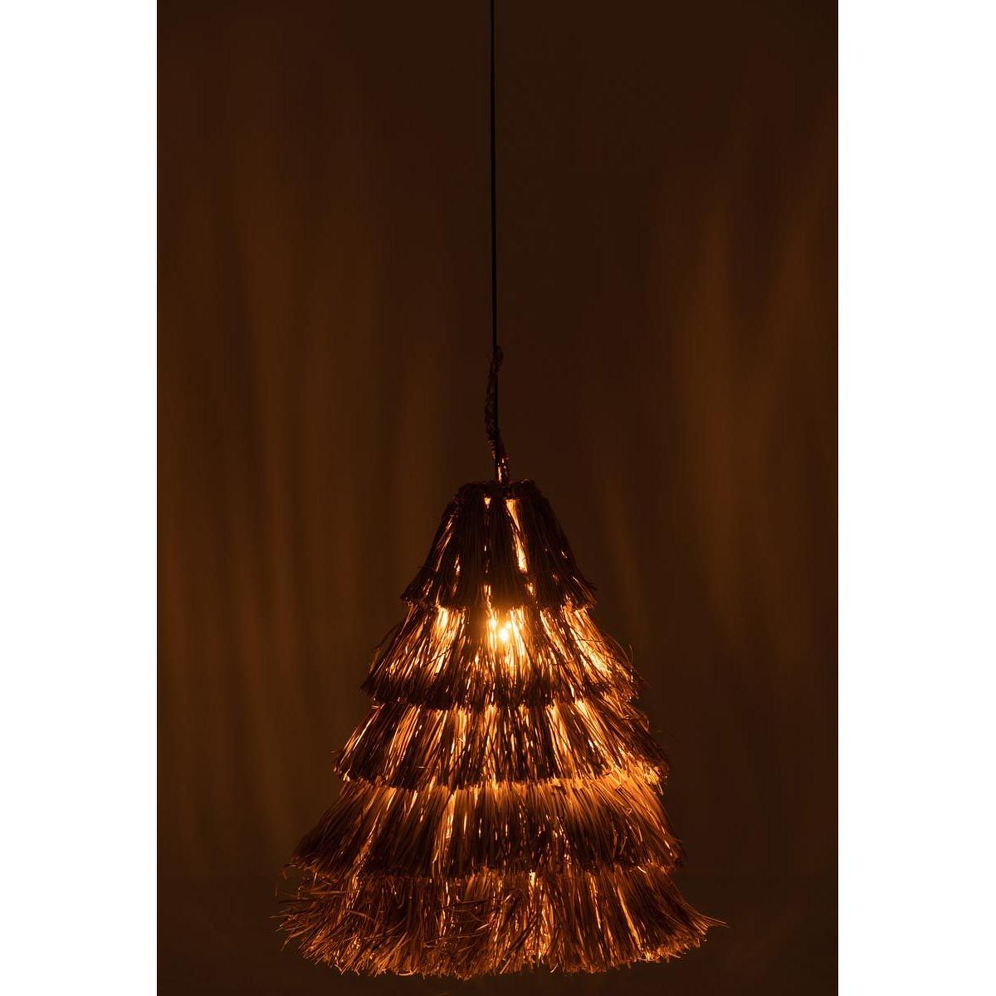 Voir la diapositive 3 : J-LINE Lampe Suspension en Jonc  5 Couches  50cm Naturel