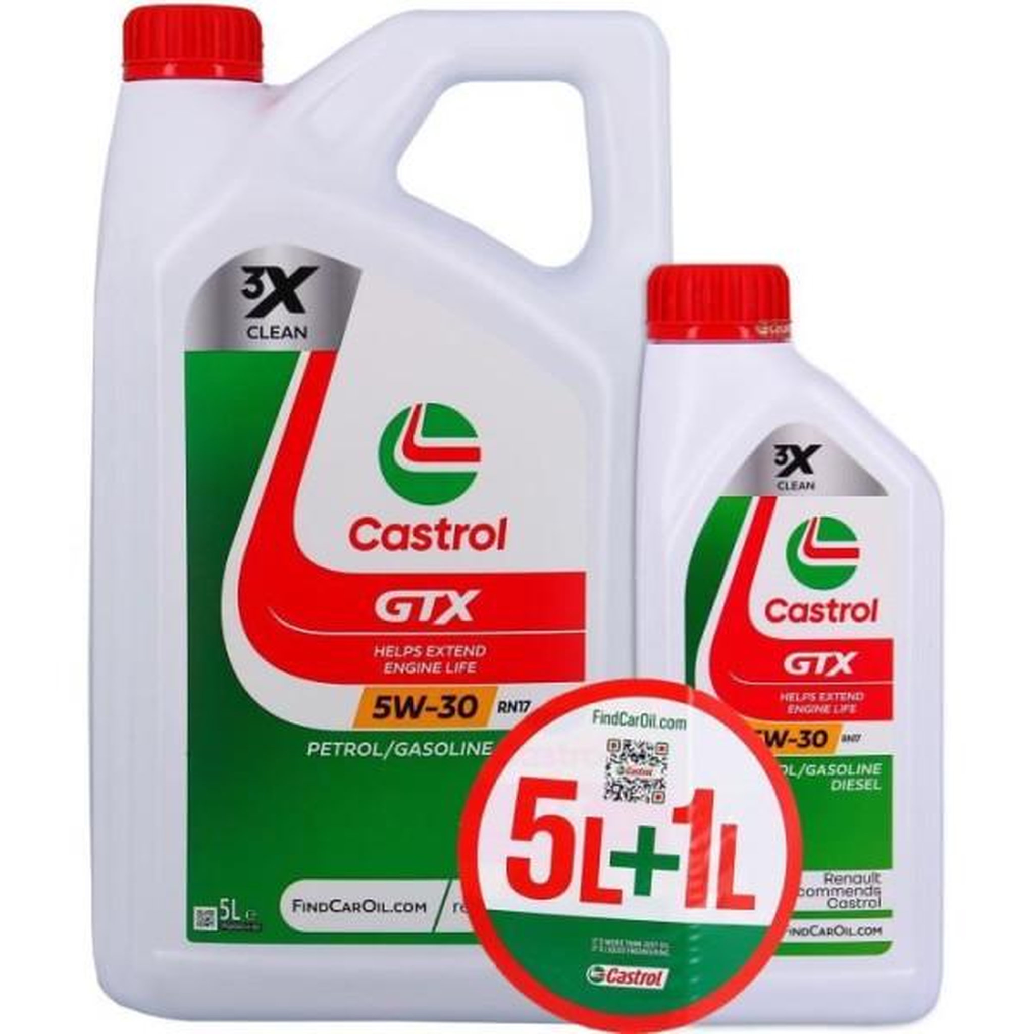 CASTROL Huile moteur - castrol gtx - 5w-30 rn17 - 5l+1l - 057086
