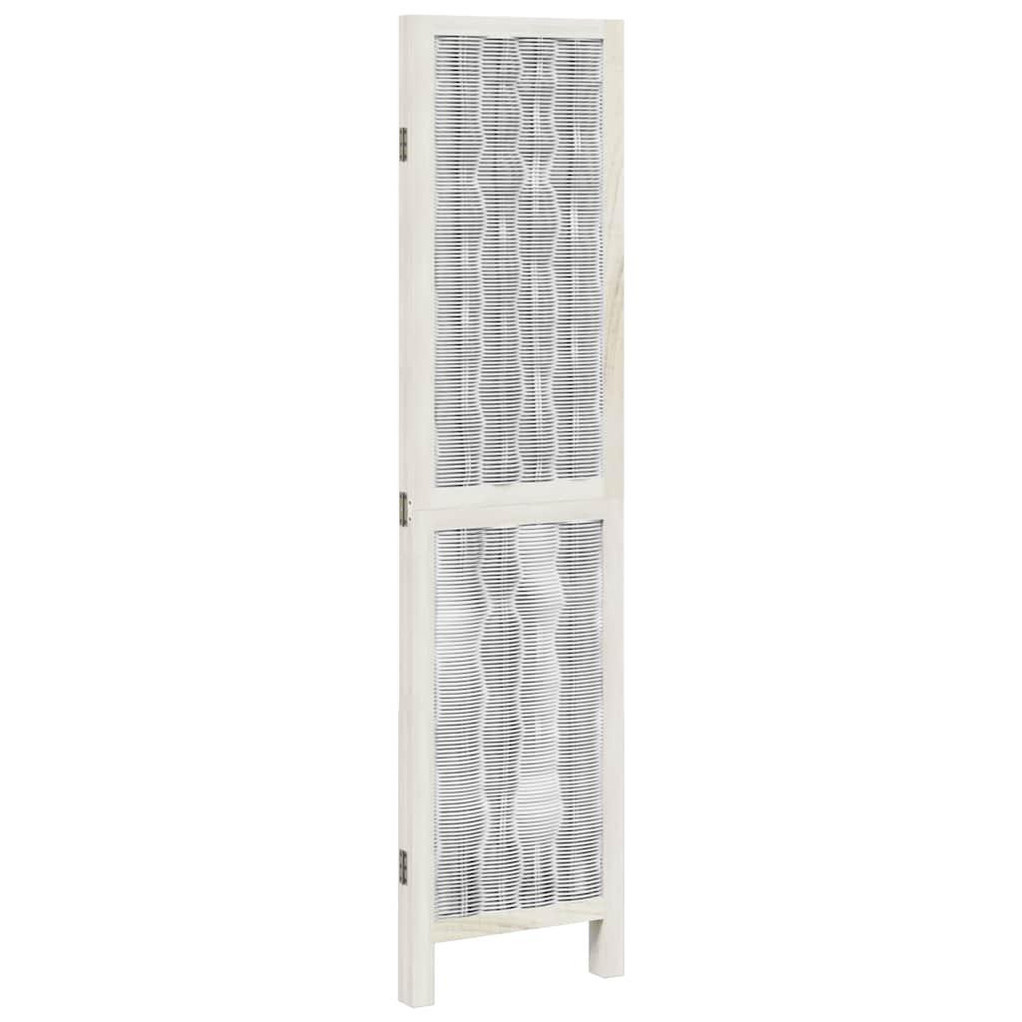 Voir la diapositive 5 : VIDAXL Cloison de separation 3 panneaux blanc bois de paulownia massif