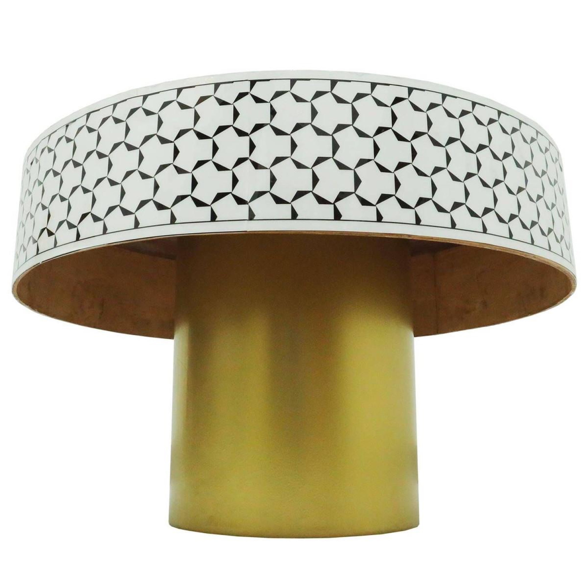 Voir la diapositive 5 : Paris Prix Table Basse Ronde  Géométrique  71cm Noir & Blanc