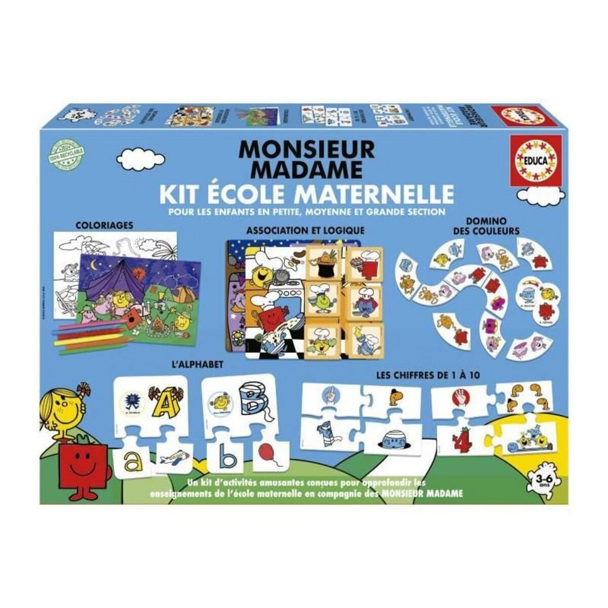EDUCA KIT ECOLE MATERNELLE M MME - EDUCA - Jeu éducatif - 19691