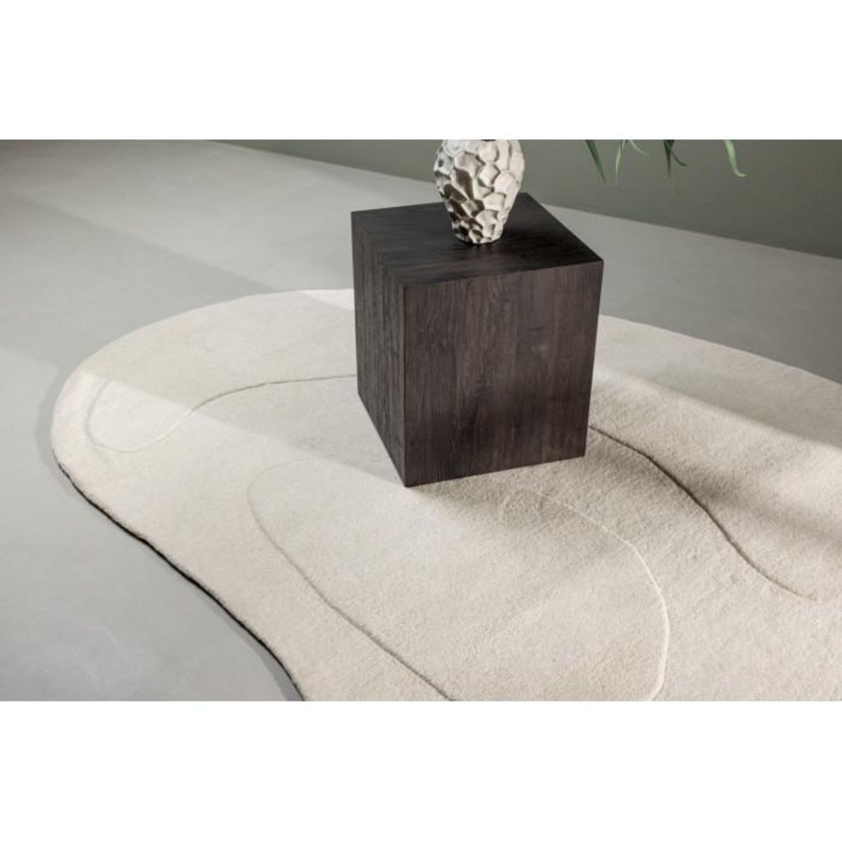 Paris Prix Tapis Déco Ovale en Laine  Enard  175x290cm Blanc