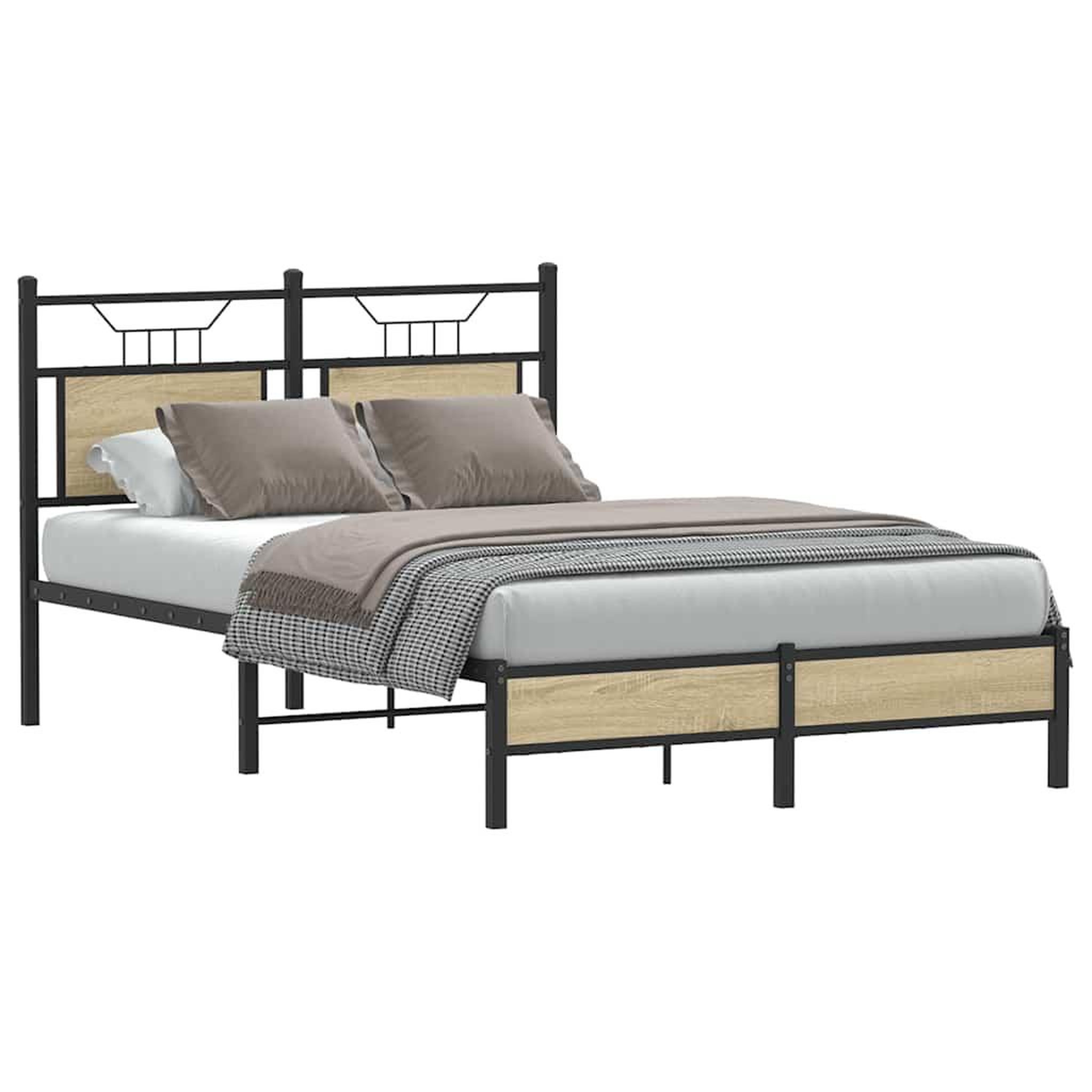 Voir la diapositive 3 : VIDAXL Cadre de lit sans matelas chene sonoma 120x190 cm