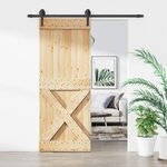 VIDAXL Porte coulissante et kit de quincaillerie 80x210 cm pin massif