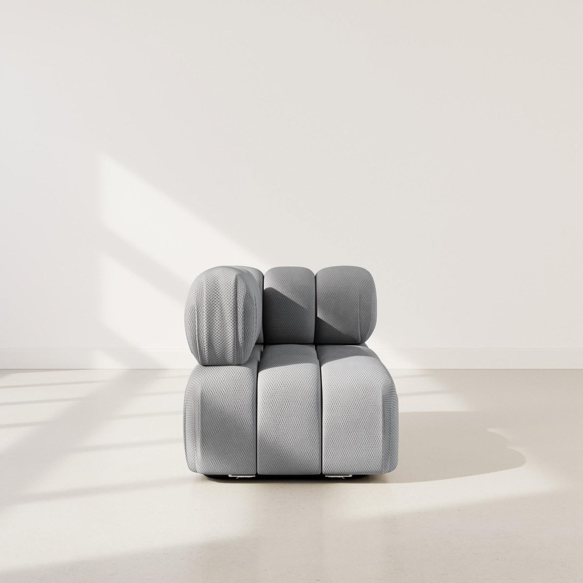 LISA DESIGN Ruby - module d'assise d'angle gauche en velours texturé