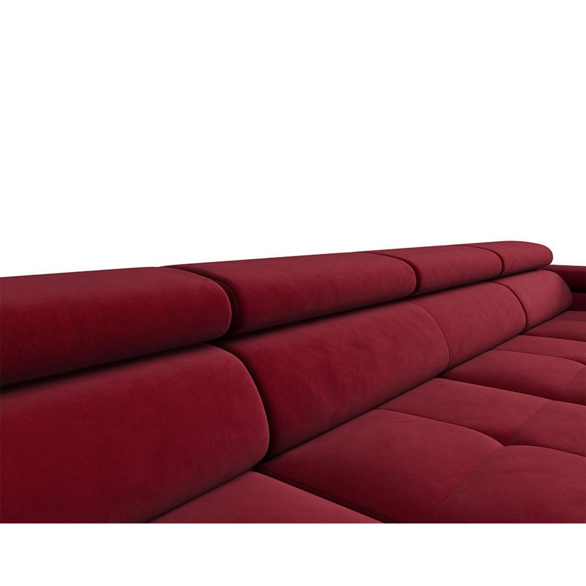 BEST MOBILIER Ayden - canapé panoramique en u 7 places convertible avec coffre et têtières réglables en tissu