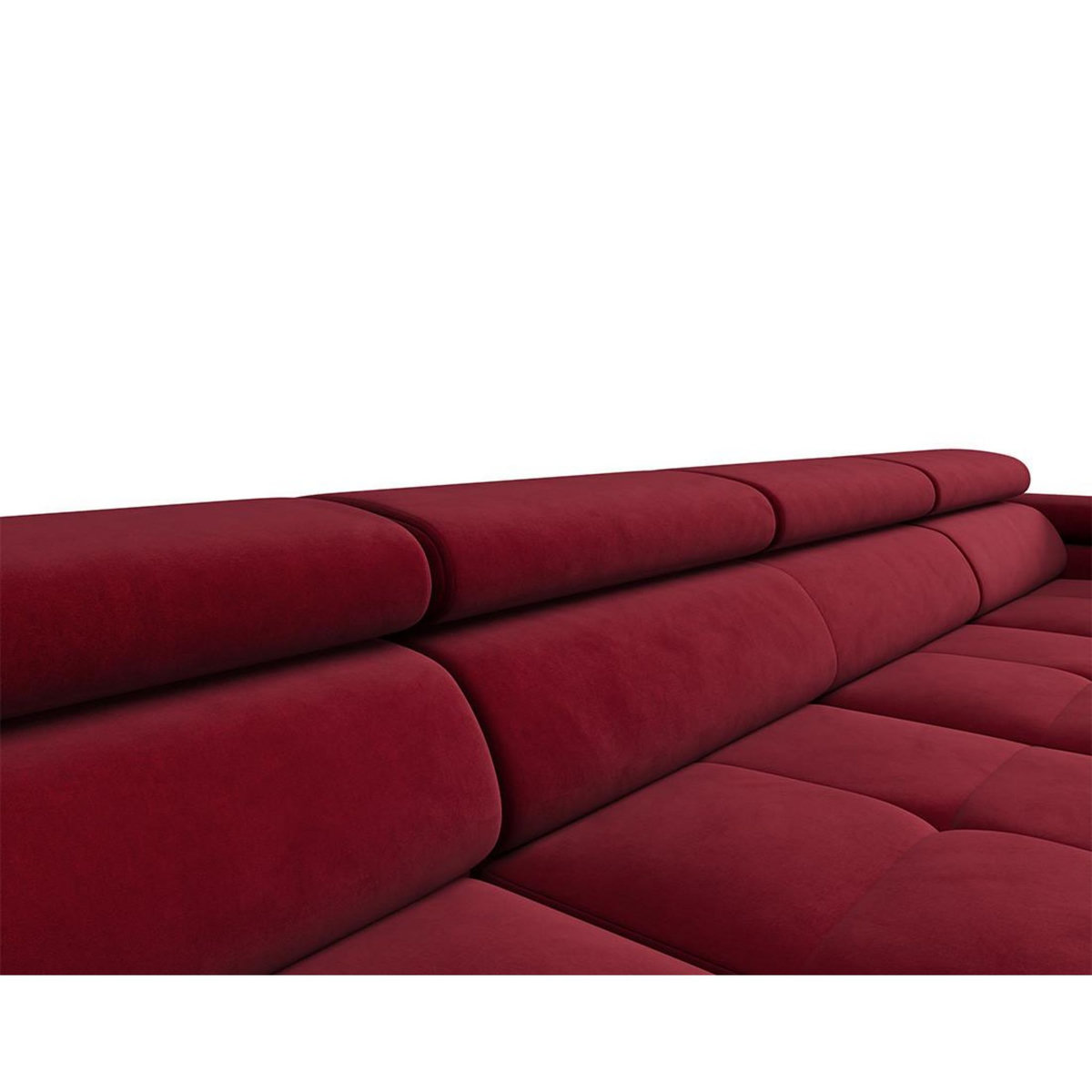 BEST MOBILIER Ayden - canapé panoramique en u 7 places convertible avec coffre et têtières réglables en tissu