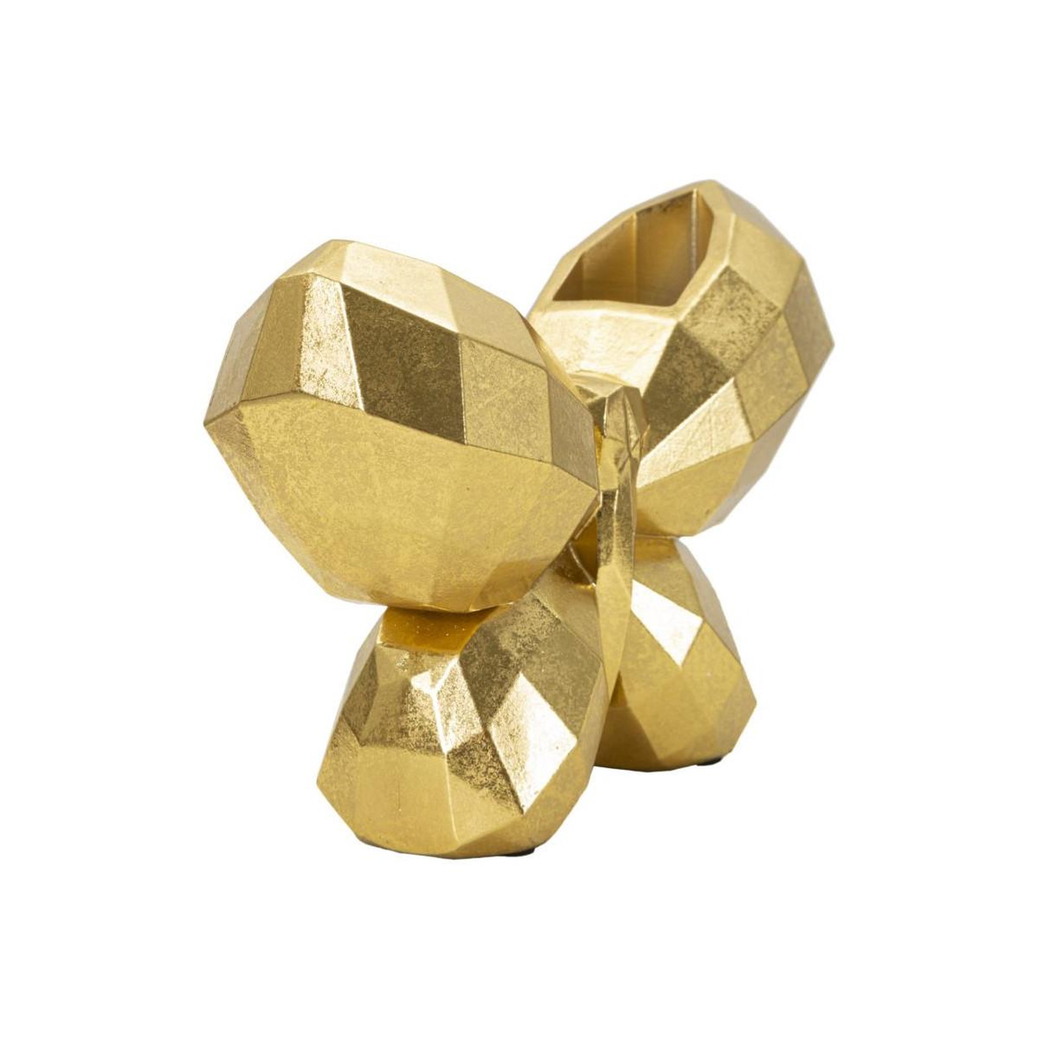 Voir la diapositive 2 : Paris Prix Vase déco en résine  papillon  22cm or