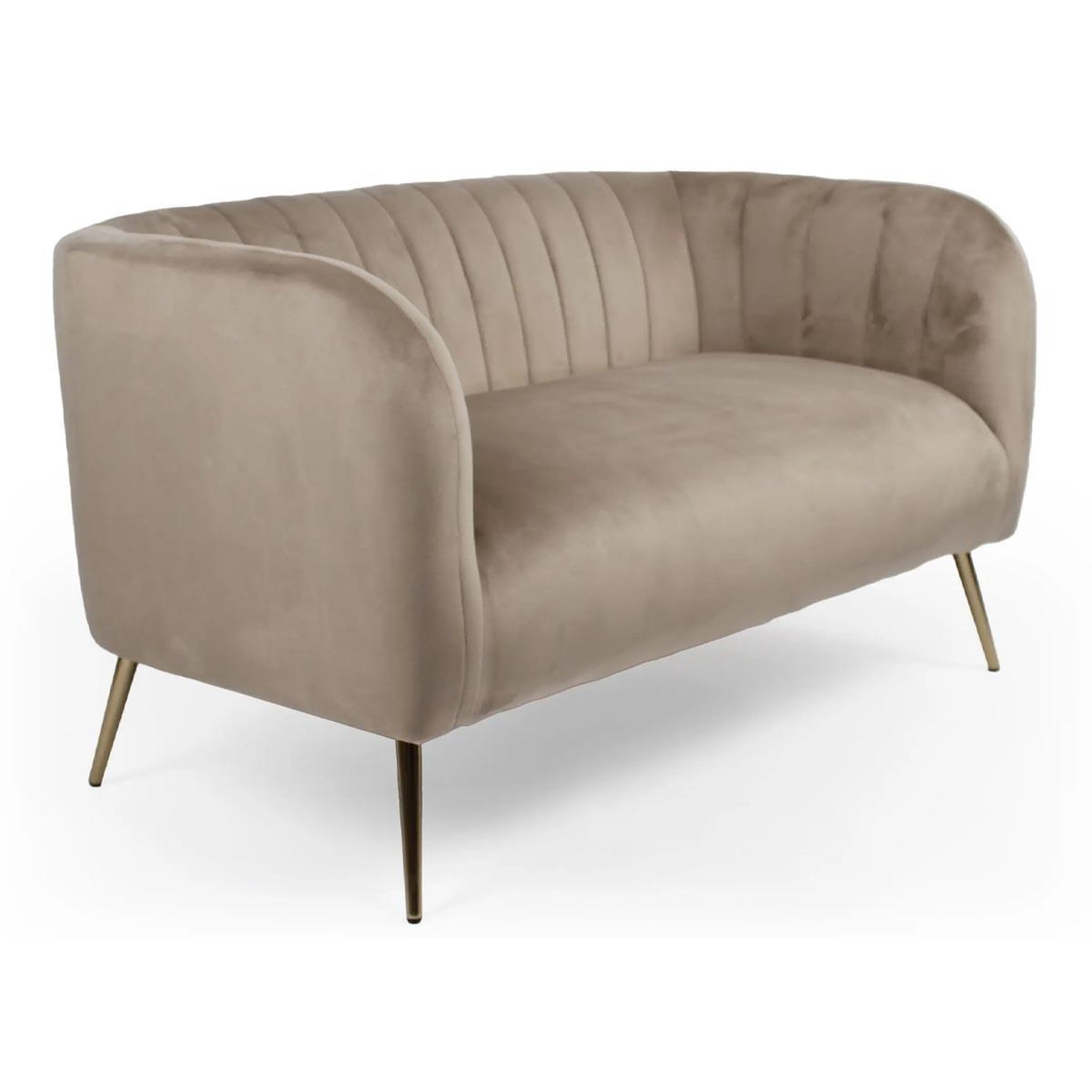 Voir la diapositive 2 : Paris Prix Canapé 2 places en velours  reuben  128cm taupe