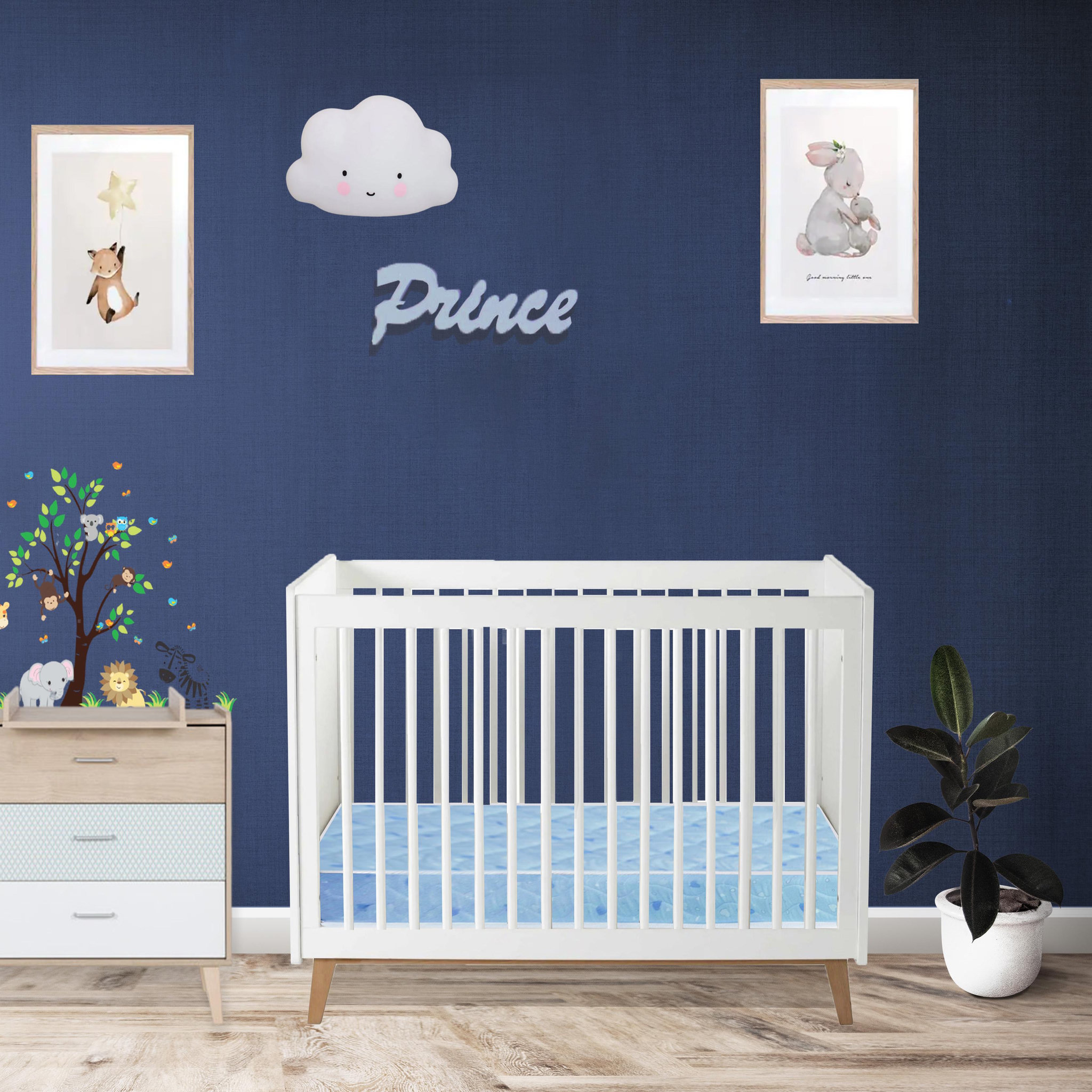 Voir la diapositive 2 : Matelas bébé mousse tissu 100% coton sans traitement 60x120cm PRINCE