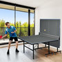 Voir la diapositive 4 : HOMCOM Table de ping pong tennis de table pliable 8 roues - filet, 2 raquettes, 3 balles inclus - noir gris