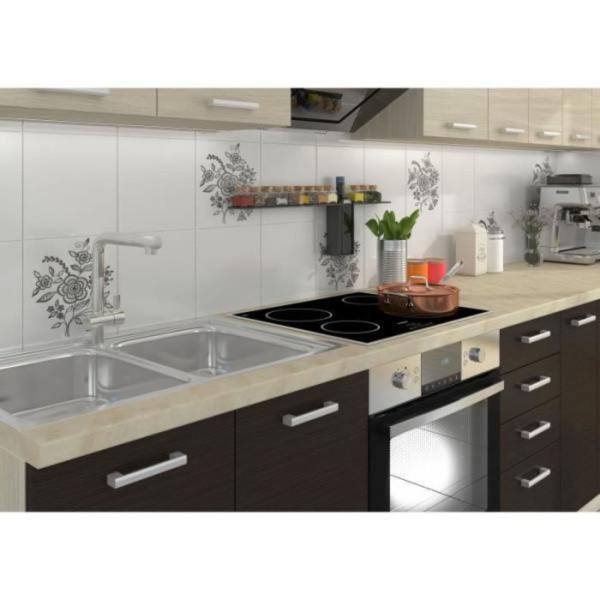 MARKET24 CHAMONIX Plan de travail Stratifié - L 180 cm - Ep 28 mm - Beige mat