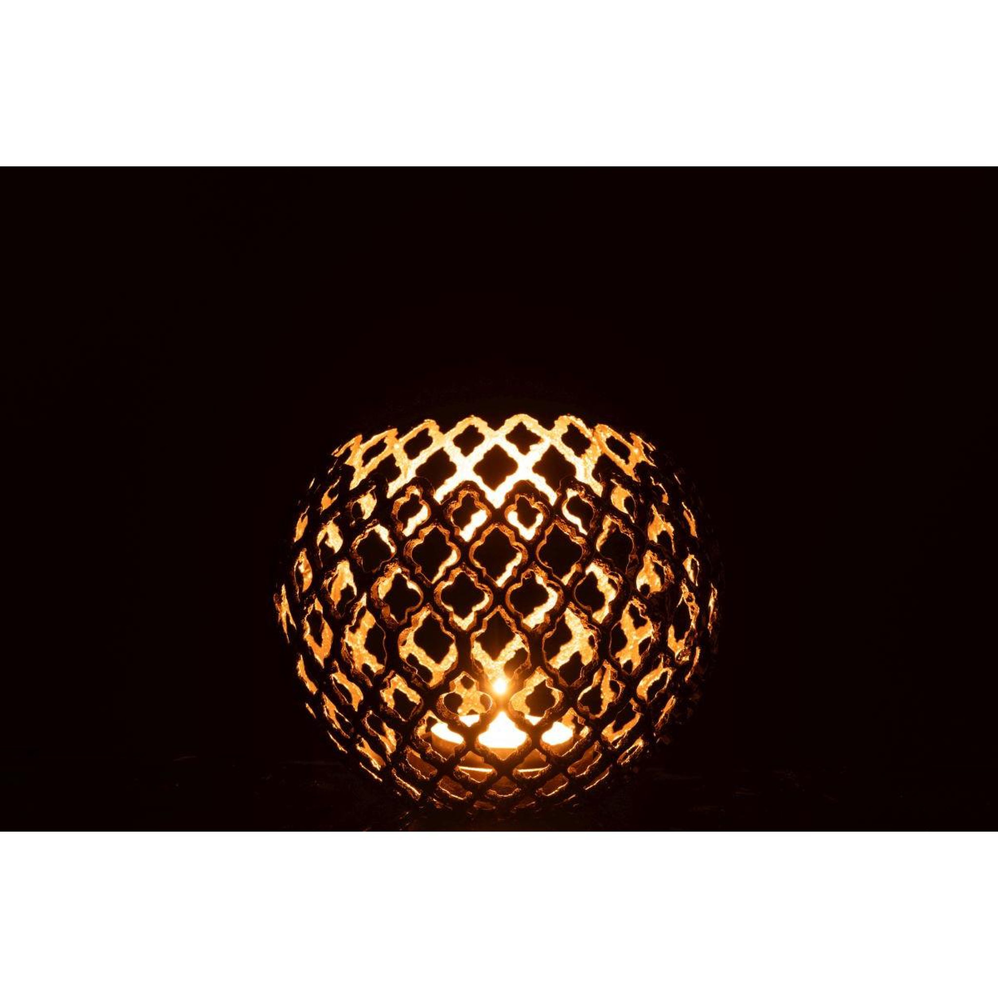 Voir la diapositive 5 : J-LINE Photophore Déco en Métal  Night  20cm Doré