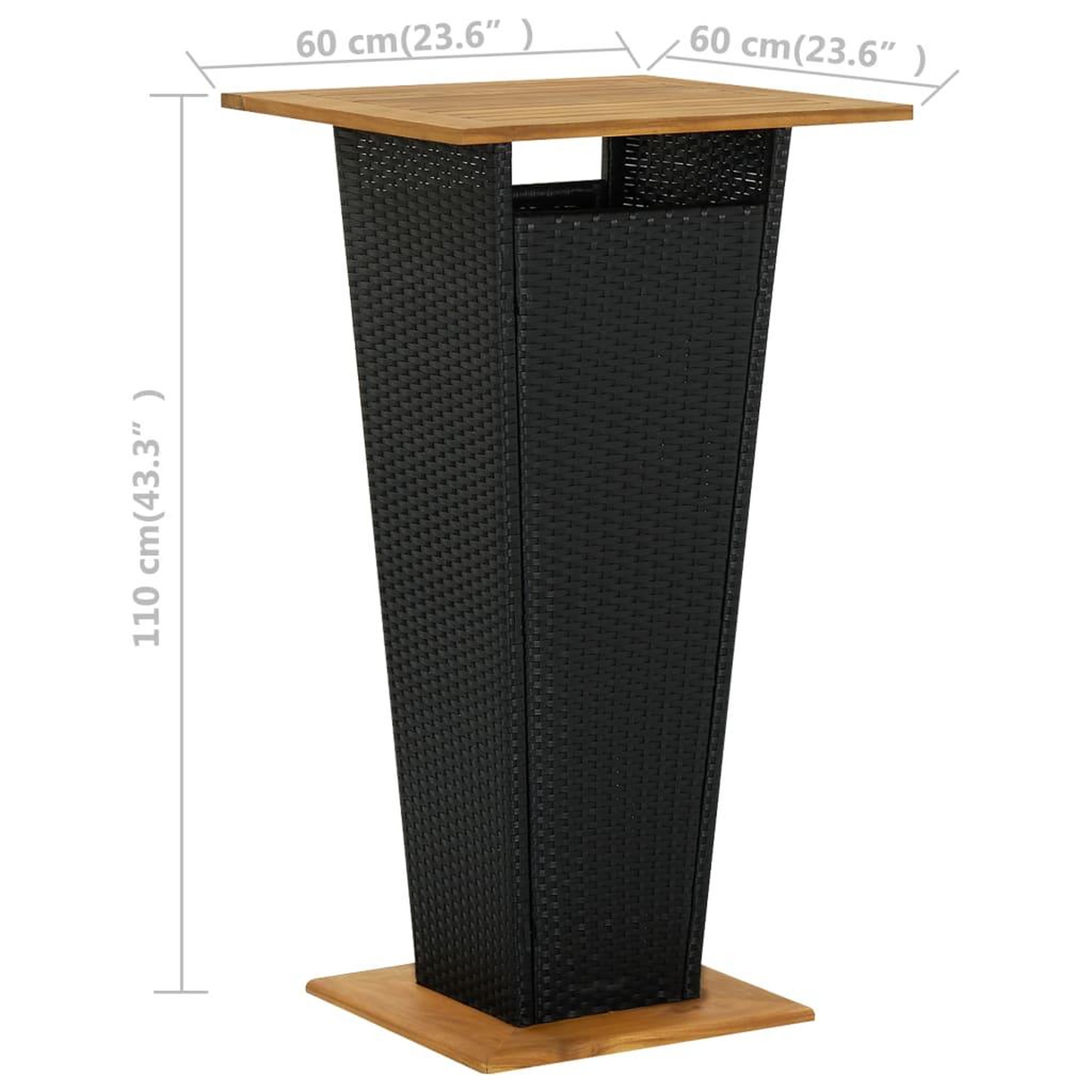Voir la diapositive 6 : VIDAXL Ensemble de bar de jardin 3 pcs Noir
