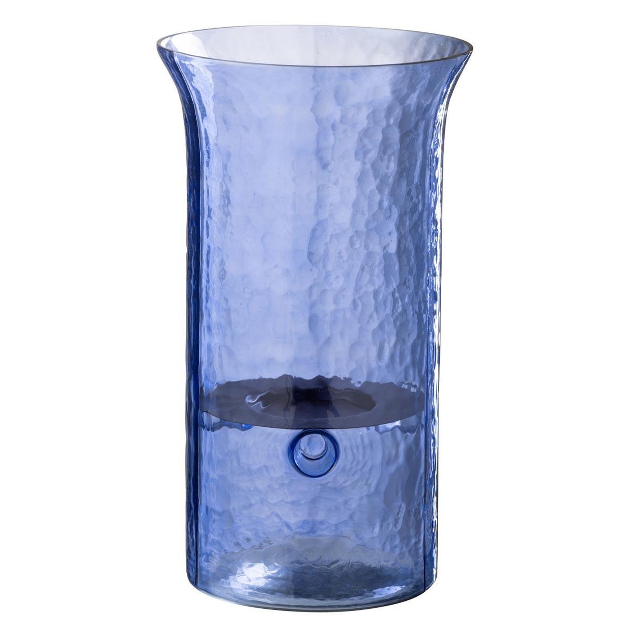 J-LINE Photophore étroit en verre  tarifa  34cm bleu