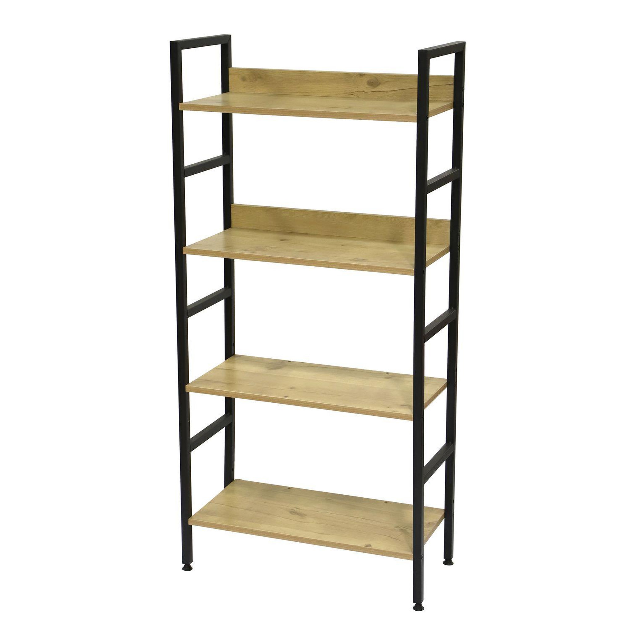 Voir la diapositive 1 : TOILINUX Etagère droite 4 niveaux Colorado H.126 en Métal et MDF - Beige et Noir