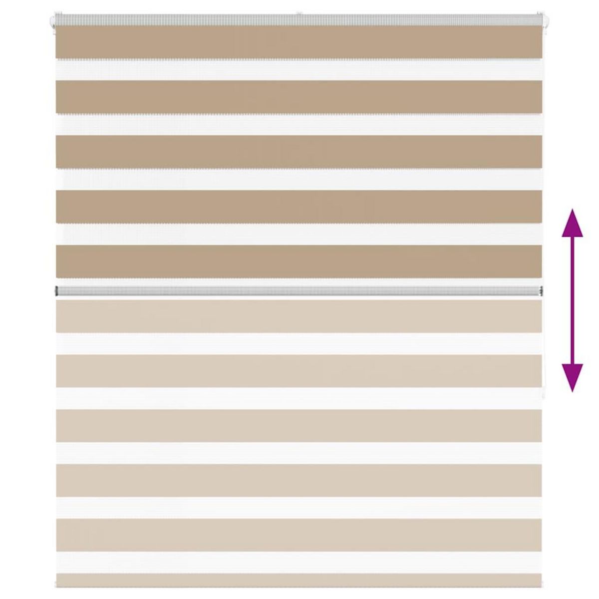 VIDAXL Store zebre marron sable largeur du tissu 130,9 cm polyester