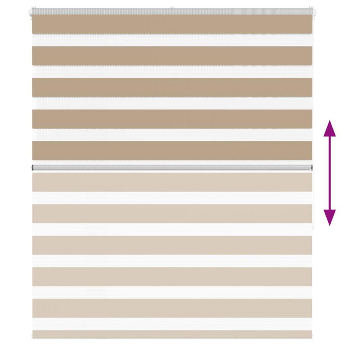 VIDAXL Store zebre marron sable largeur du tissu 130,9 cm polyester