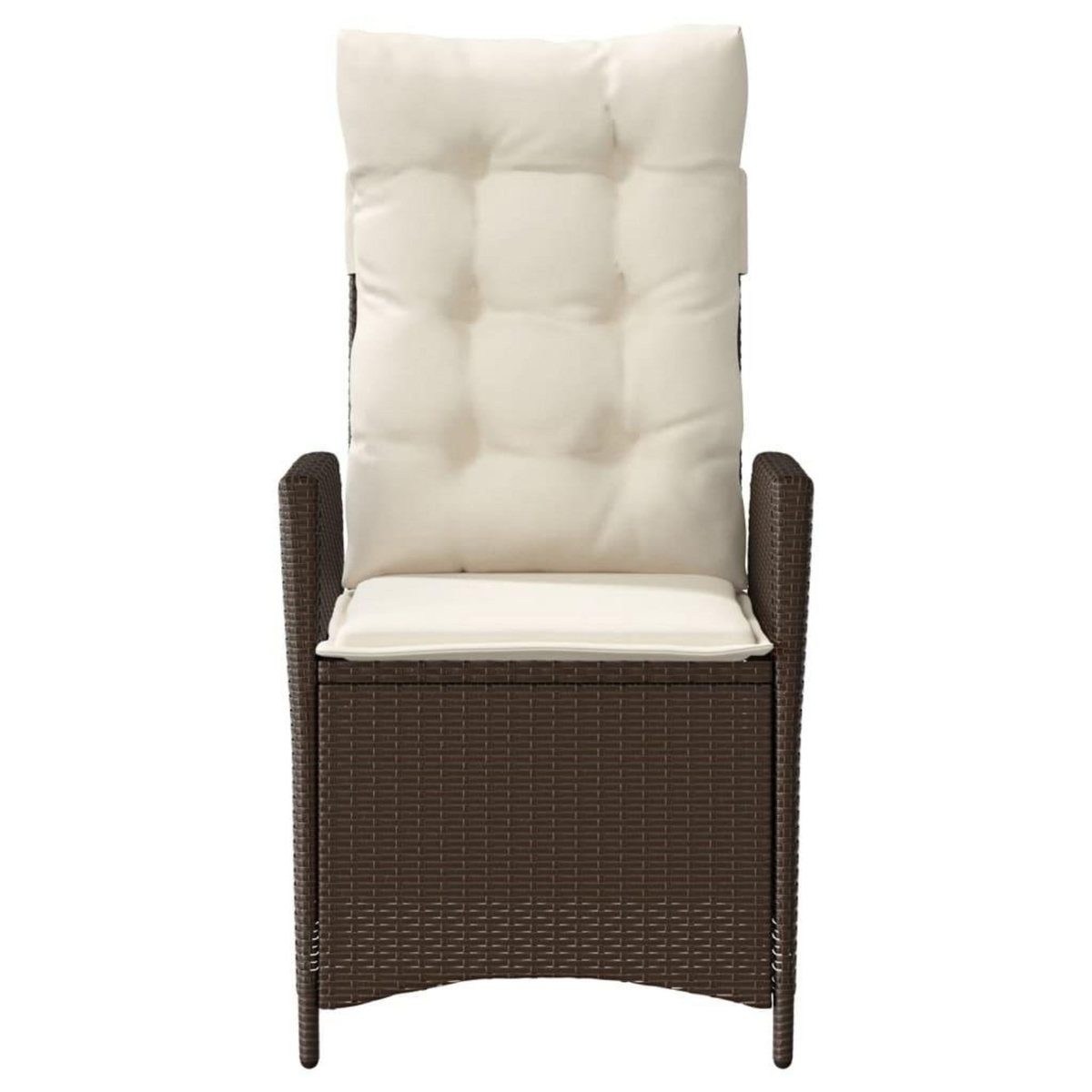 VIDAXL Chaise inclinable de jardin avec coussins marron resine tressee