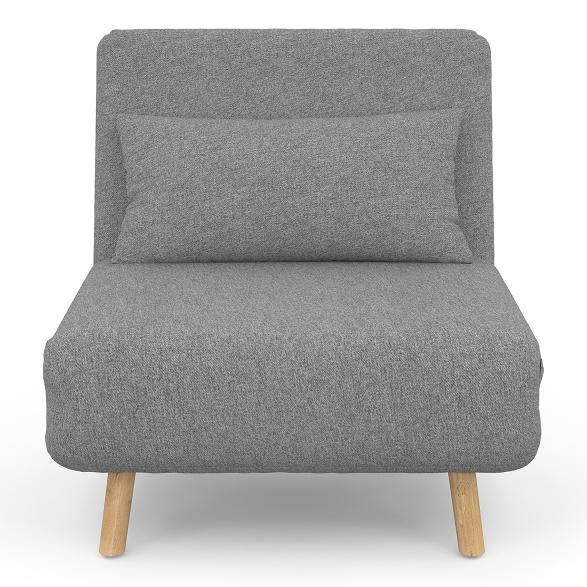 Voir la diapositive 4 : ID MARKET Fauteuil convertible romeo lit d'appoint 1 place 80x190 cm tissu gris clair