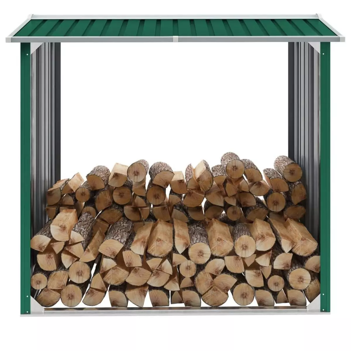 VIDAXL Abri de stockage de bois Acier galvanise 172x91x154 cm Vert