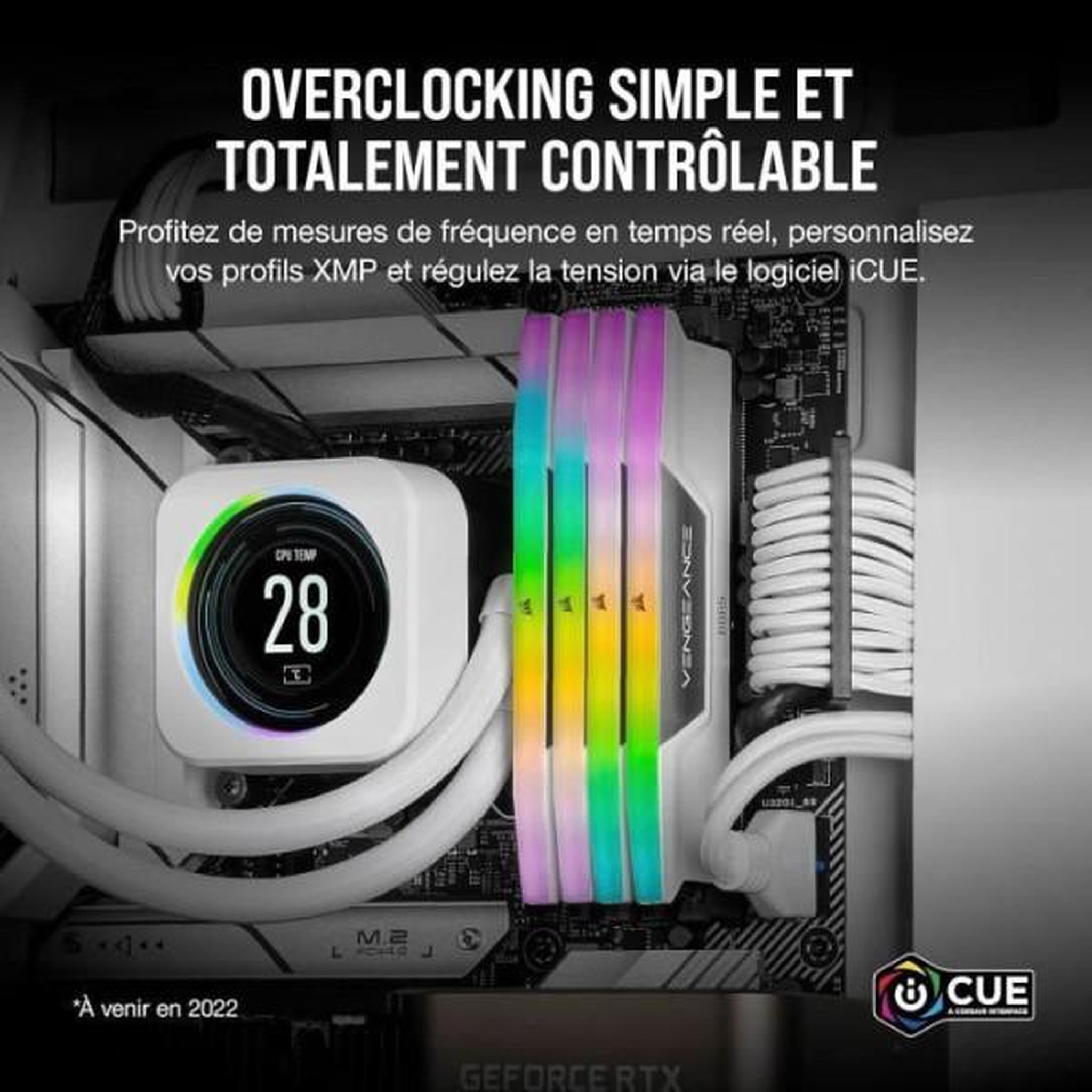 Voir la diapositive 6 : Corsair Corsair Vengeance RGB DDR5 32 Go (2 x 16 Go) 6000 MHz CL36 - Blanc - Kit Dual Channel 2 barrettes de RAM RGB DDR5 PC5-48000 -