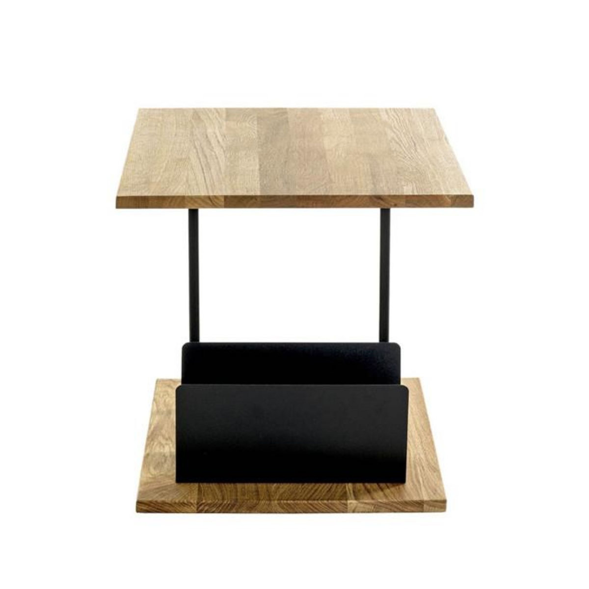 Paris Prix Table d'Appoint & Porte Revues  Pika  45cm Chêne & Noir