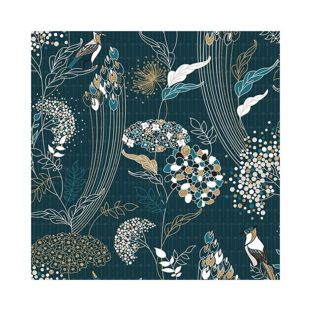 ATMOSPHERA Housse de couette 240x220 Art Paon + 2 taies 100% coton 57 fils