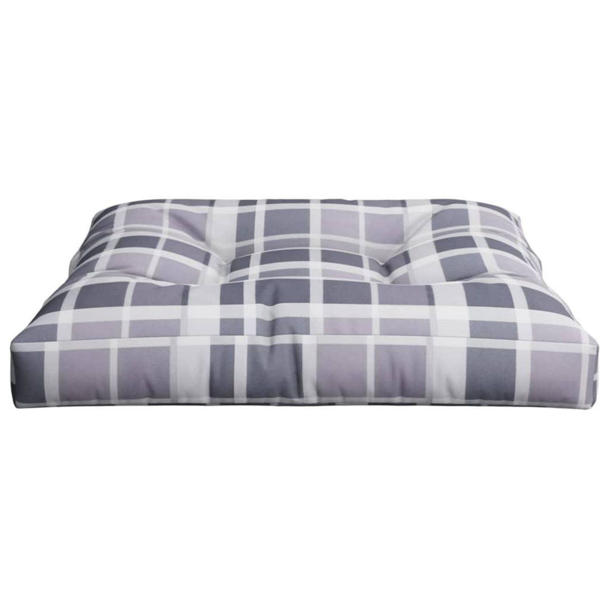 VIDAXL Coussin de palette motif a carreaux gris 80x80x12 cm tissu