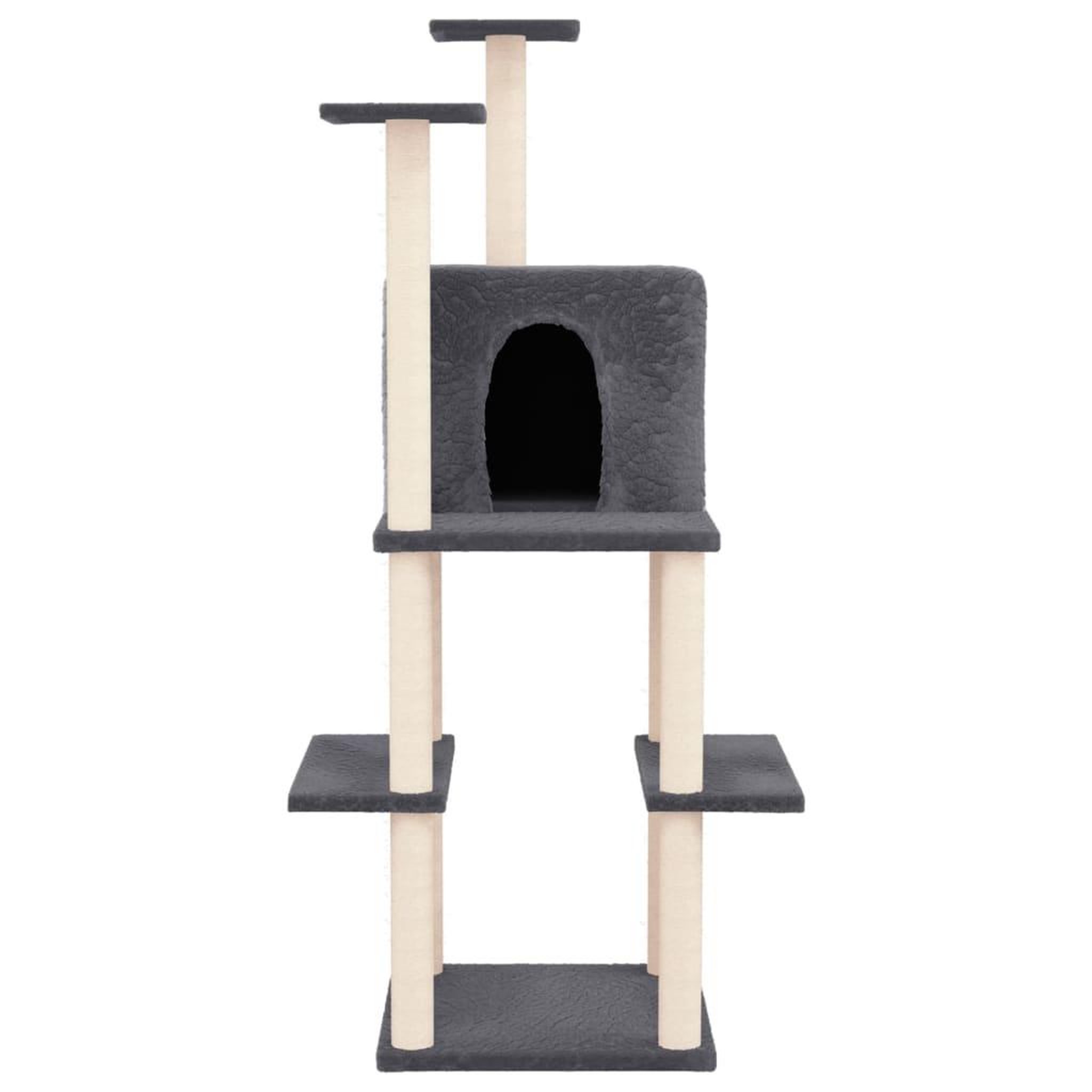 Voir la diapositive 3 : VIDAXL Arbre a chat avec griffoirs en sisal Gris fonce 144,5 cm