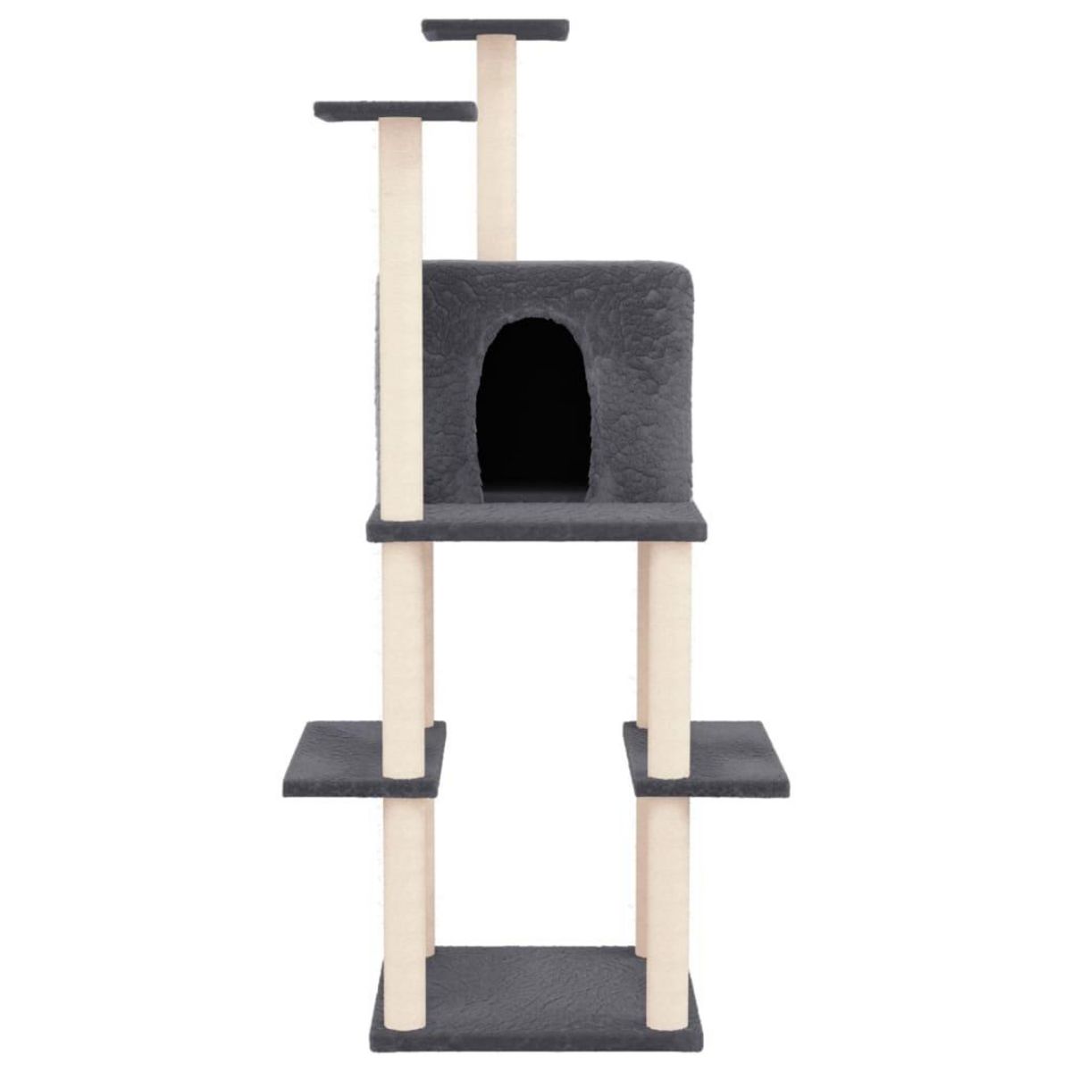 VIDAXL Arbre a chat avec griffoirs en sisal Gris fonce 144,5 cm
