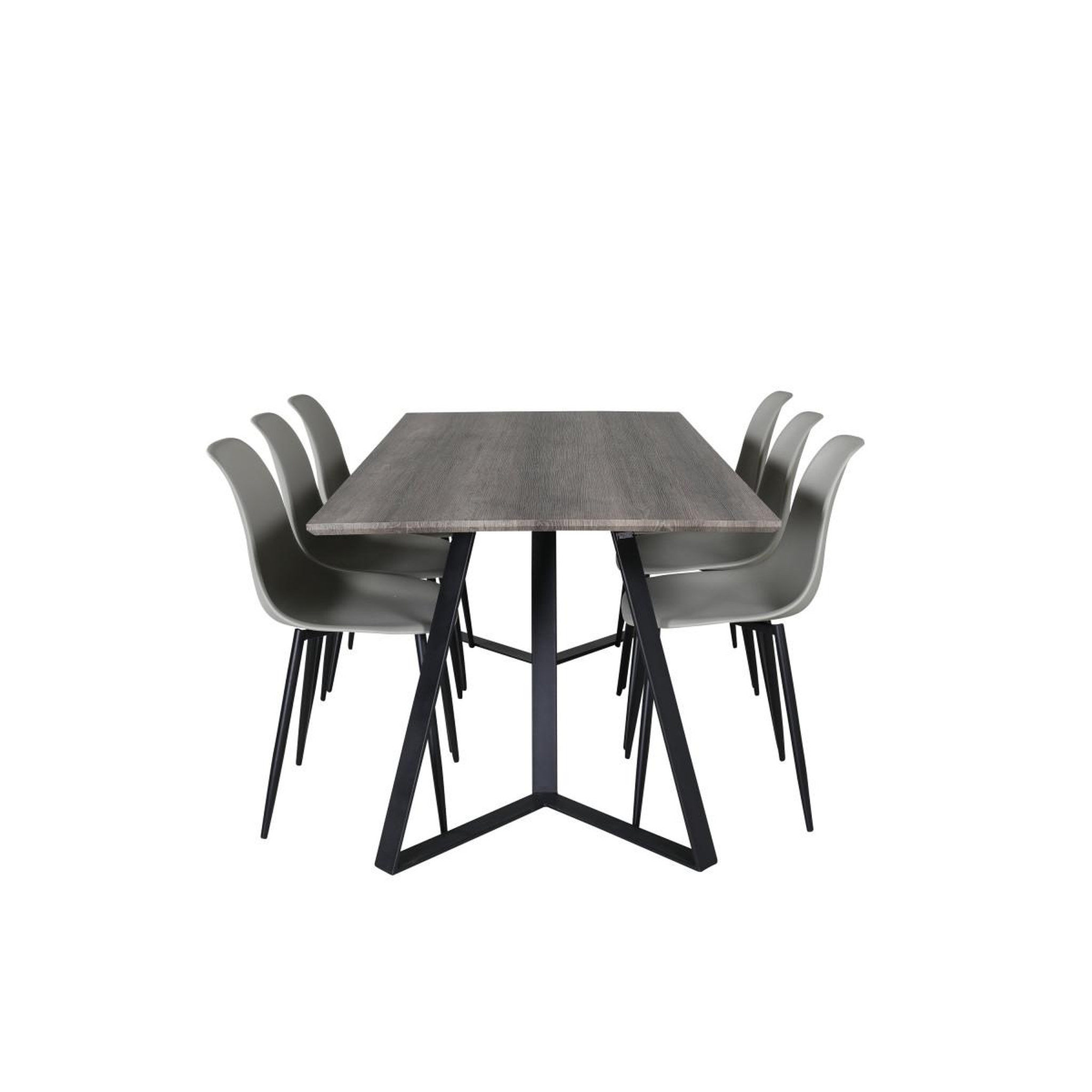 Voir la diapositive 2 : Paris Prix Ensemble table à manger & 6 chaises  marina & polar  180cm naturel & gris